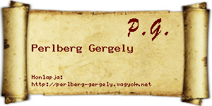 Perlberg Gergely névjegykártya